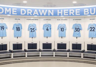 An image of the manchester city dressing room, Private Group Manchester City Football Experience. Wonderment Entertainment