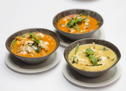 An image of a bowl of soup with three bowls, Platinum Menu. Zen Metro