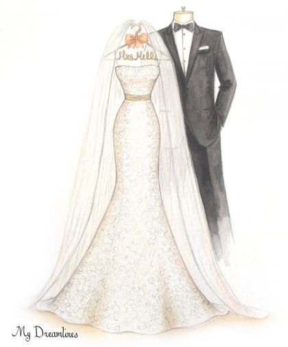 Dreamlines Wedding Dress Sketch
