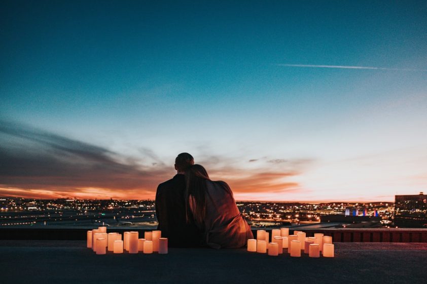 couple with candles