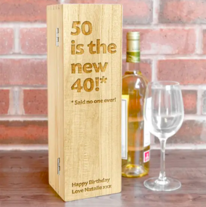 Personalised 30th Birthday Gift for Men Him Male Engraved Wood Wine Alcohol Box