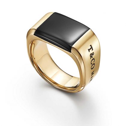 black onyx gold ring anniversary gift for him