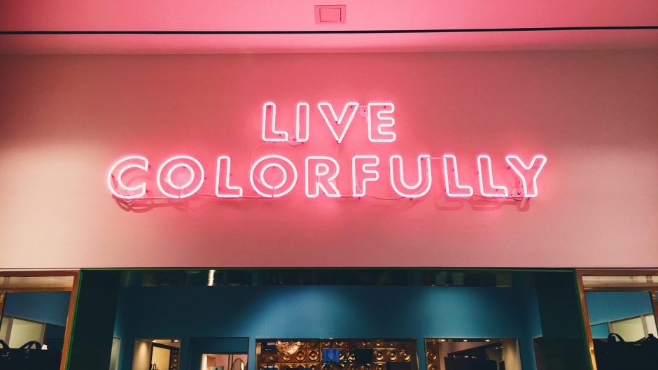 Live Colorfully pink neon sign