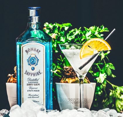 Bombay Sapphire gin and tonic