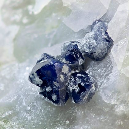 Blue crystals of spinel from Mustio limestone quarry, Finland