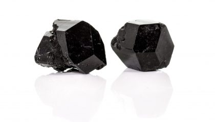 Black tourmaline gemstones