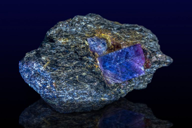 Raw uncut blue sapphire crystal