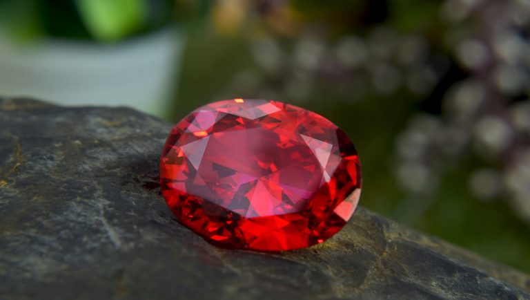 Dark red ruby red gemstone