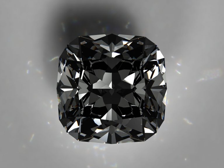 Square cut black diamond