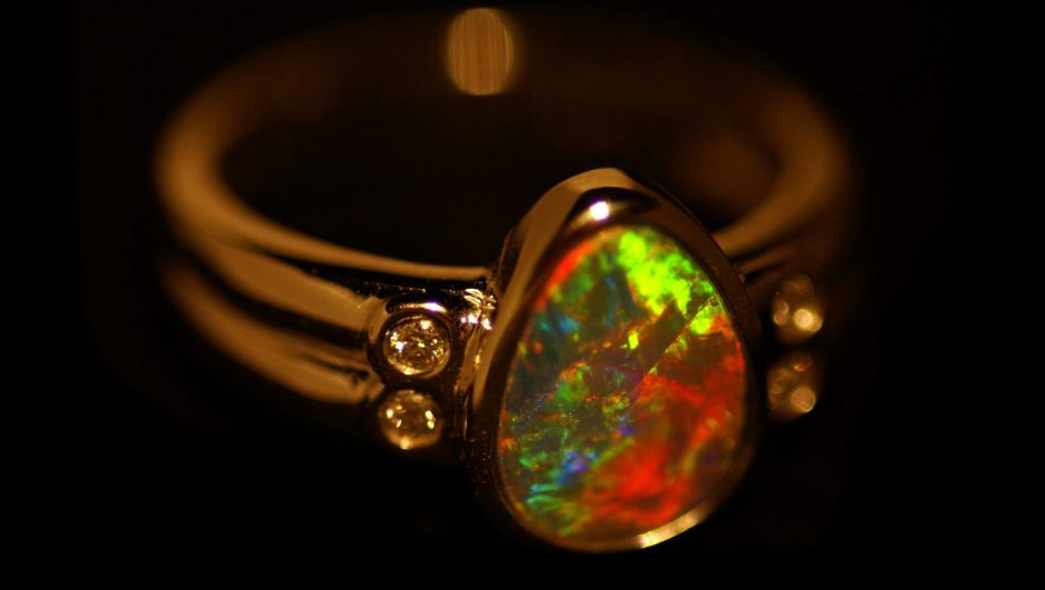 Fire opal ring