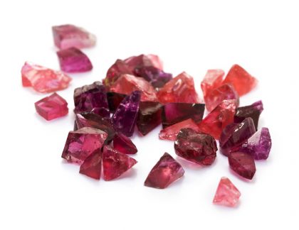 Raw uncut red tourmaline gems