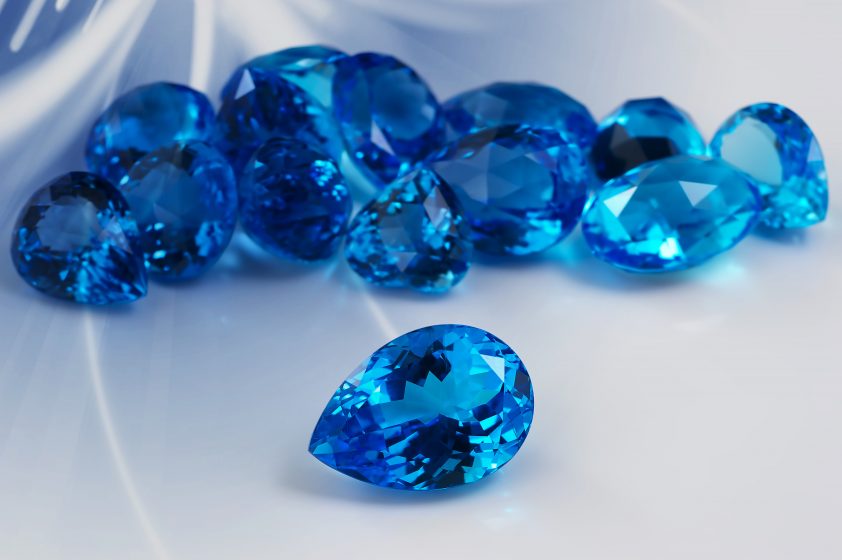 Group of topaz gemstones