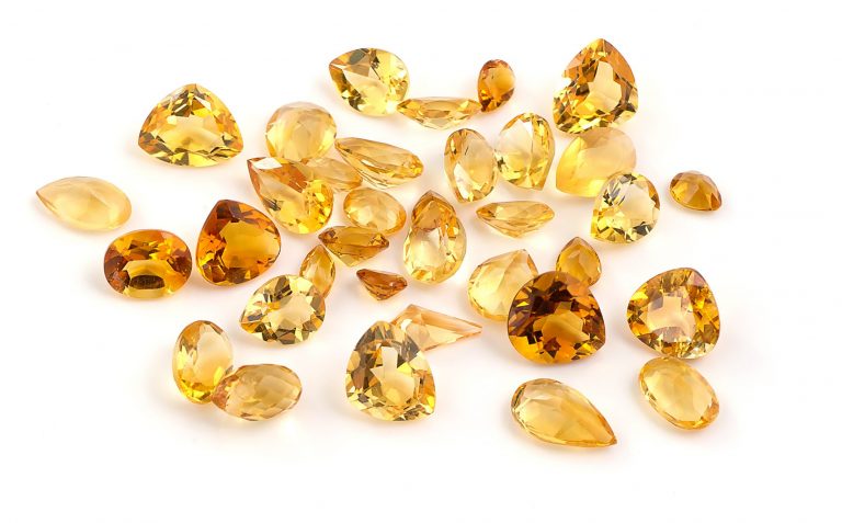 Group of citrine gemstones