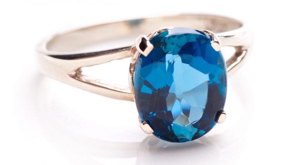 Ring with London blue topaz