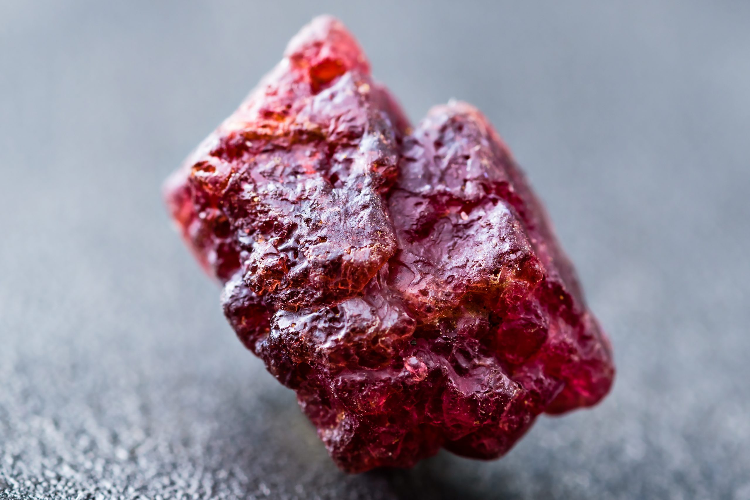 uncut red spinel crystal
