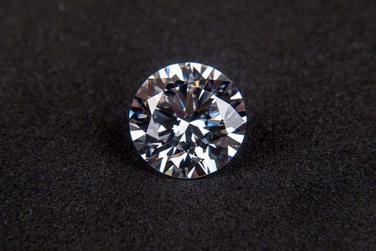 isolated Cubic Zirconia gem in black background