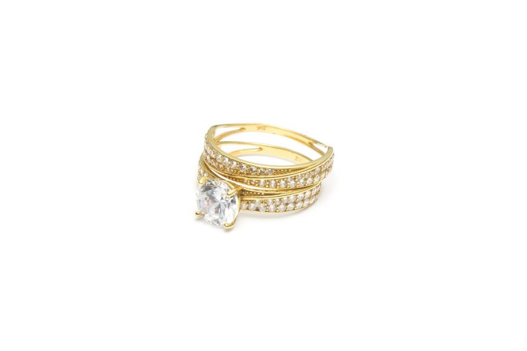 Pavé Diamond engagement and wedding rings