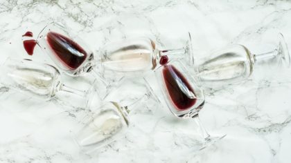 Fancy a glass of wine in a marble background