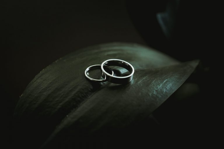 black gold wedding rings