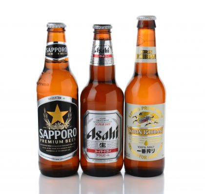 Sapporo, Kirin and Asahi Beers