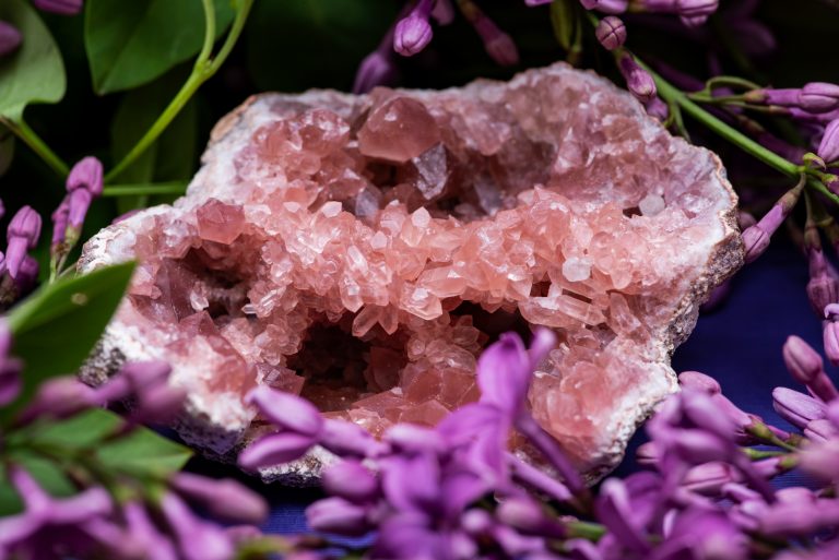 Rare Pink Amethyst Geode Cluster from Patagonia, Argentina. Surr