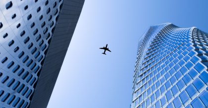 plane in the city